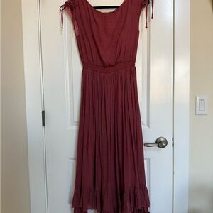 Womens Mia Joy Joyfolie Maxi Sz S Dress Boho Hippie Western Tassels Cottagecore